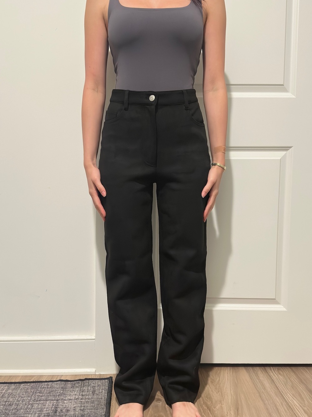 Wilfred Black Suede-Feel Pants